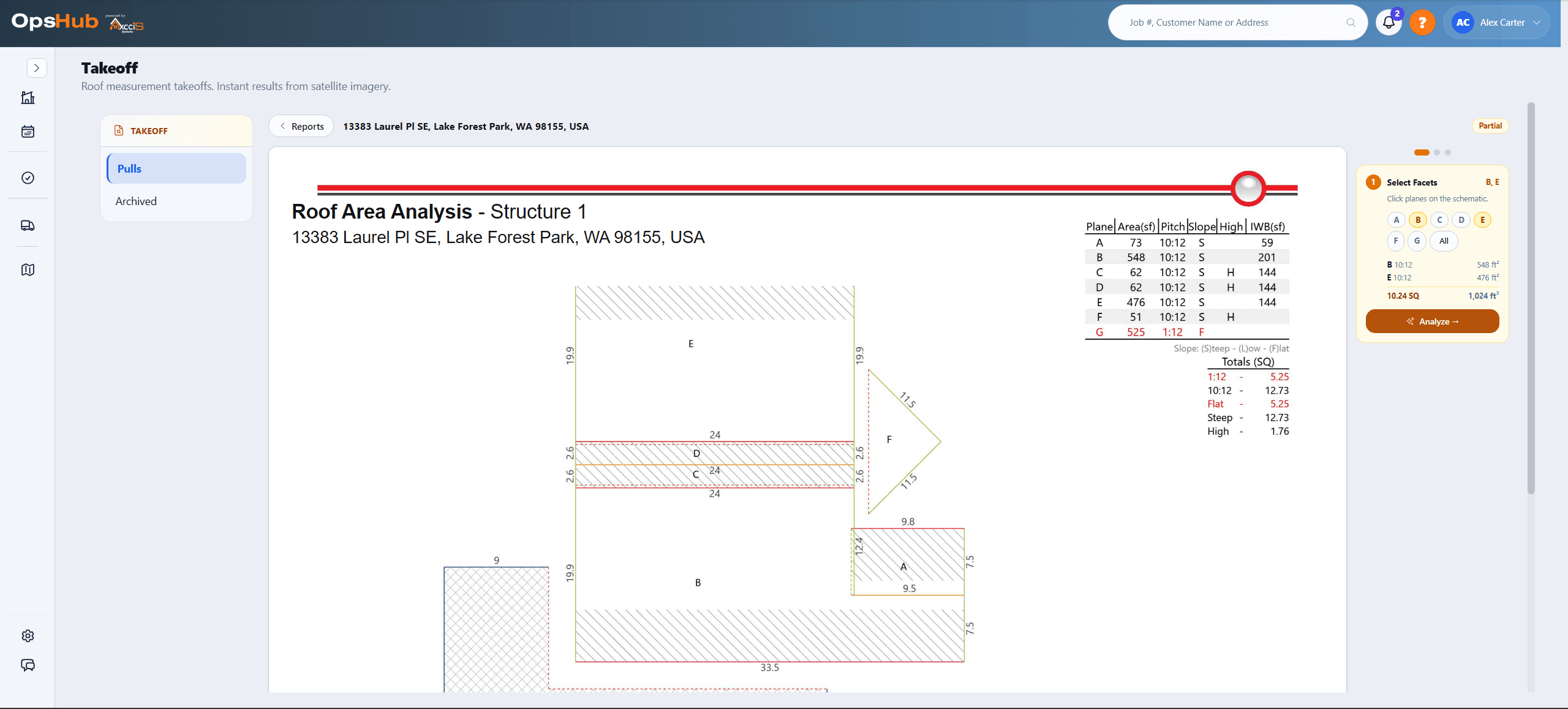 TakeOff product screen